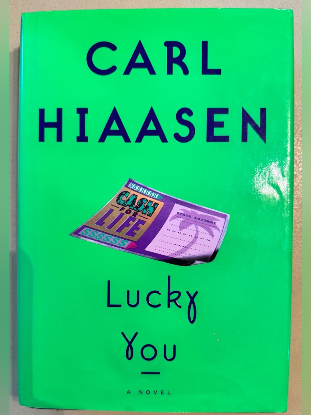 Carl Hiaasen "Lucky You" Hardcover - Bright Green Cover